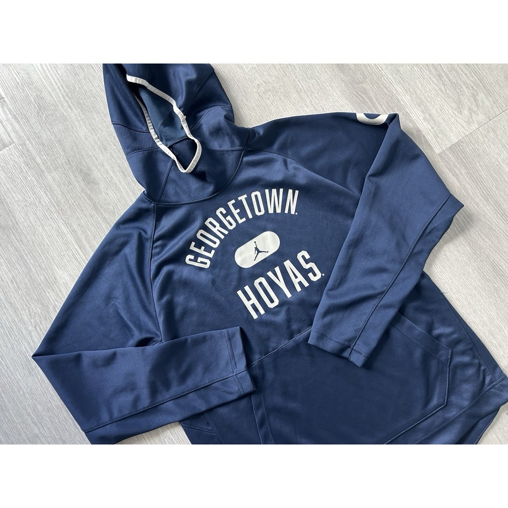 Georgetown Hoyas Hoodie Mens Large Blue Jordan Spotlight Performance College